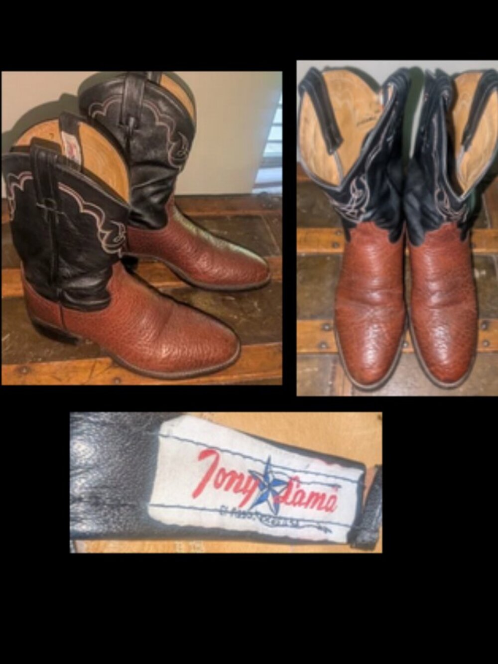TONY LAMA red/blue tag Mens Leather Western Cowboy Boots Size 9 D - Style 1151